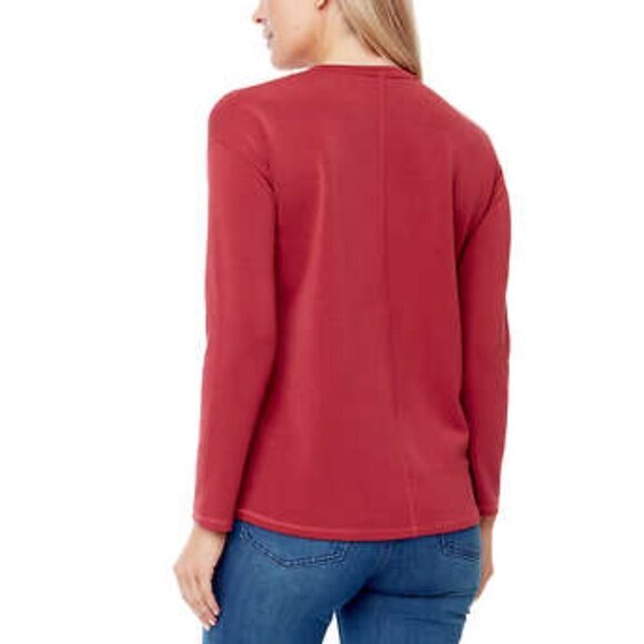 NEW UP! Long Sleeve Knit Top | Red - Picture 3 of 7